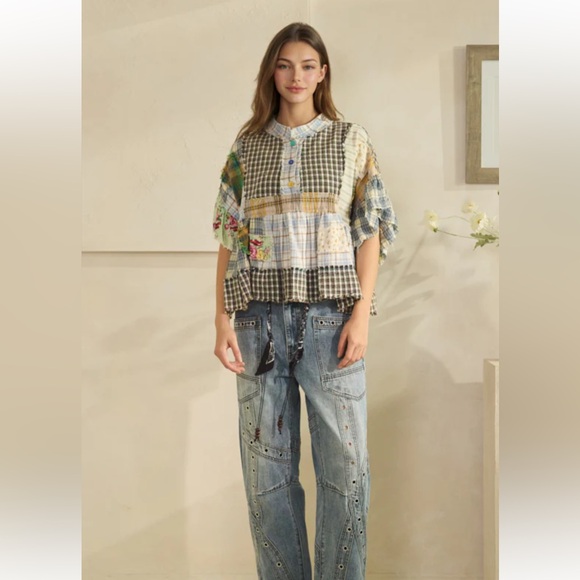 Oli & Hali Patchwork Plaid Top - Picture 2 of 6